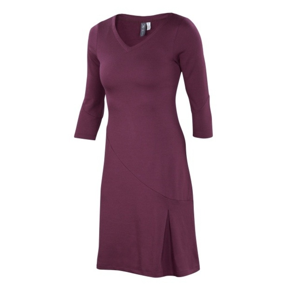 Ibex Teresa Dress 100% Merino Wool Wine Purple Made in USA